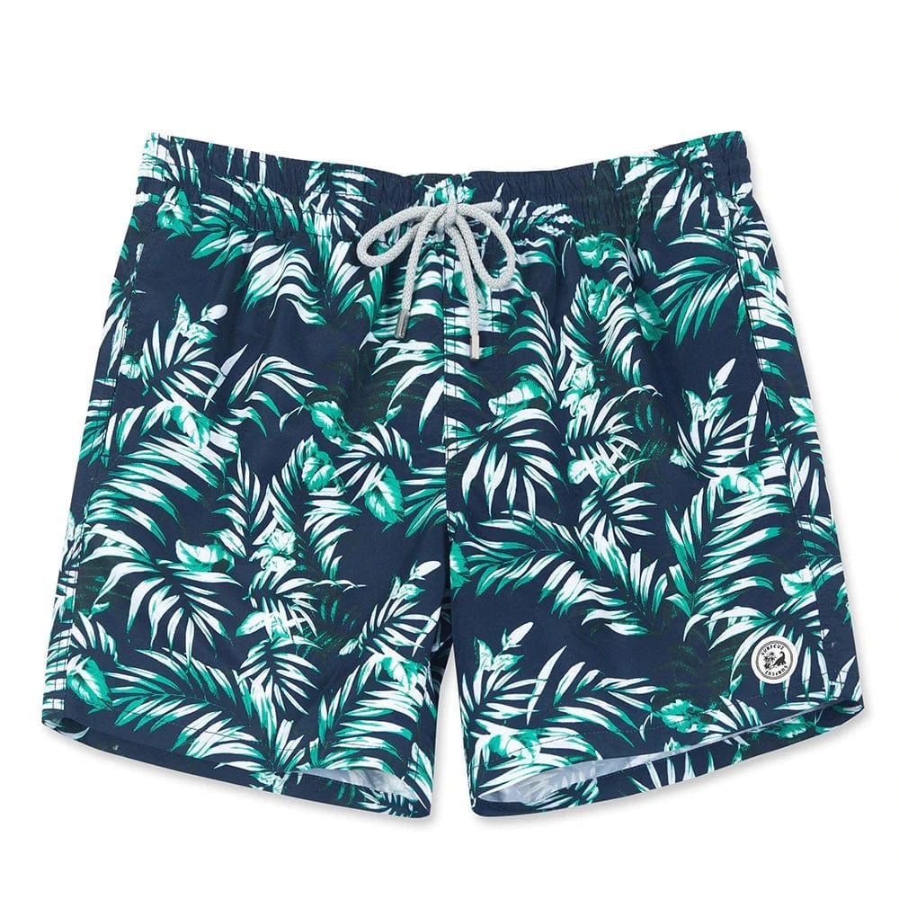 ESTRAVINO Tropical Leaf Swim Shorts