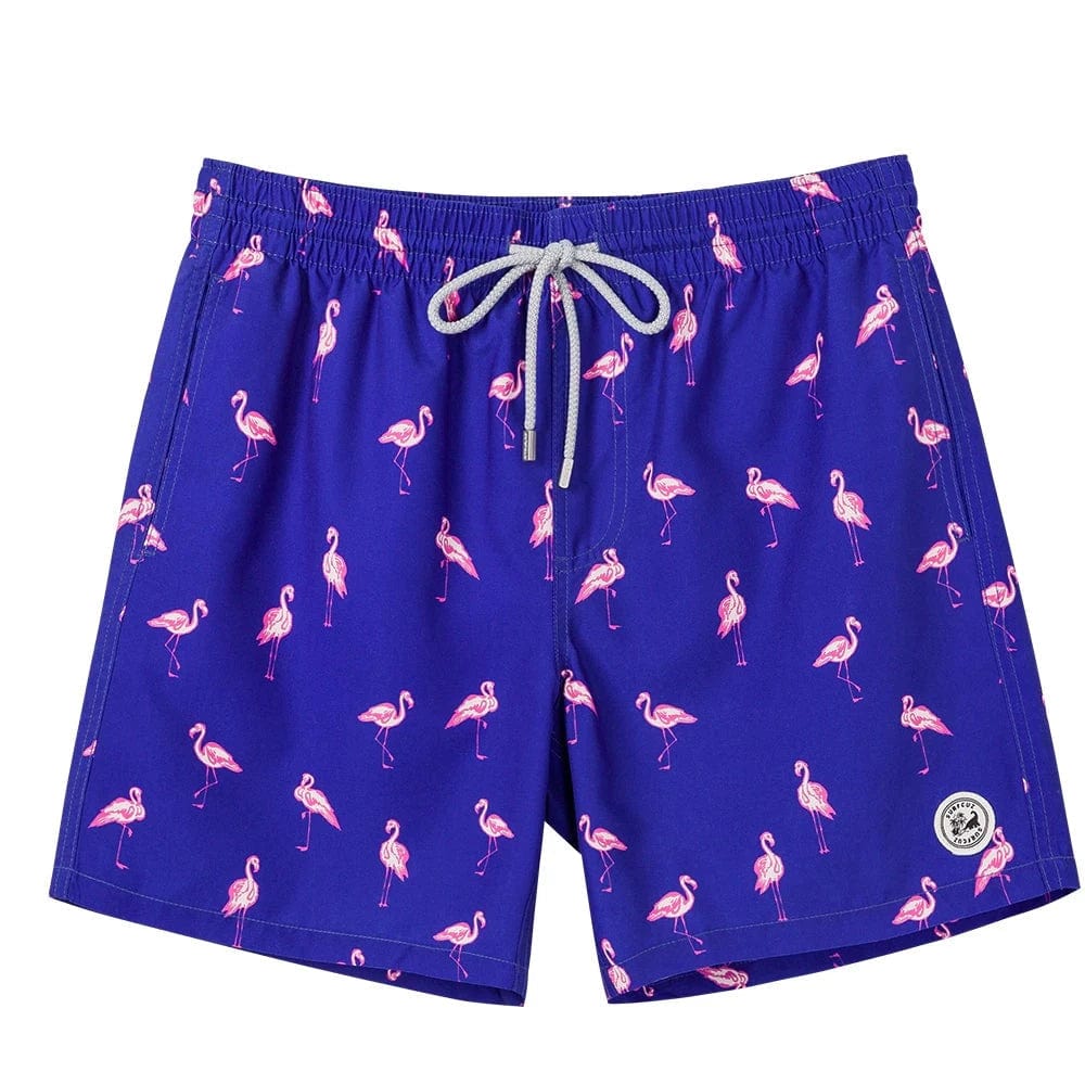 ESTRAVINO Breathable Flamingo Print Swim Shorts