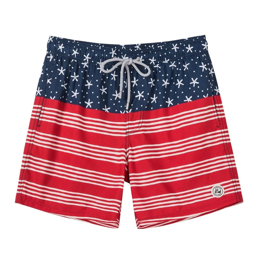 ESTRAVINO Lightweight USA Stripe Swim Shorts