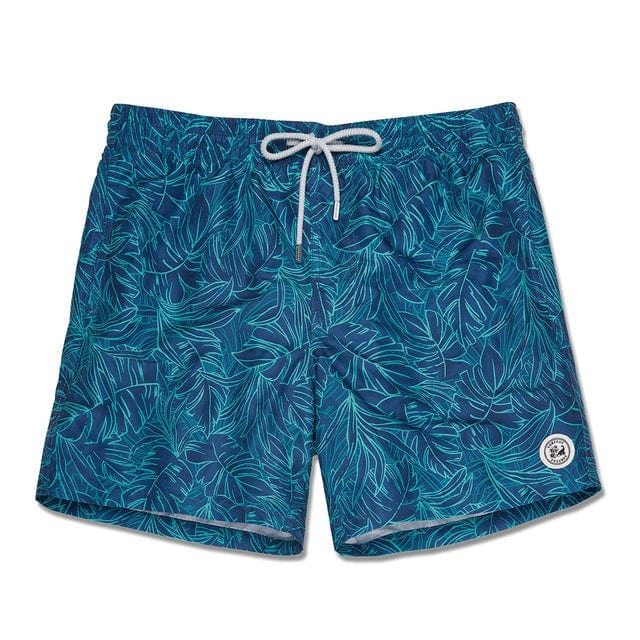 ESTRAVINO Breathable Tropical Leaf Swim Shorts