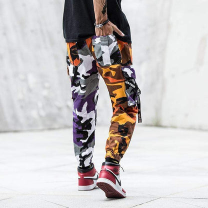 Camouflage Splice Cargo Pants