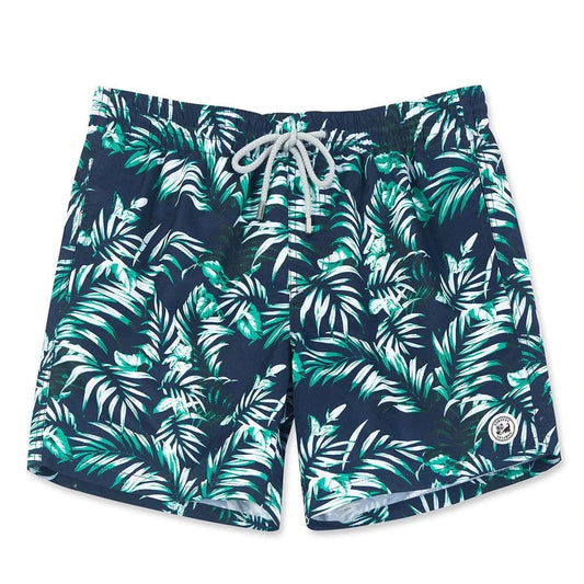 ESTRAVINO Tropical Leaf Swim Shorts