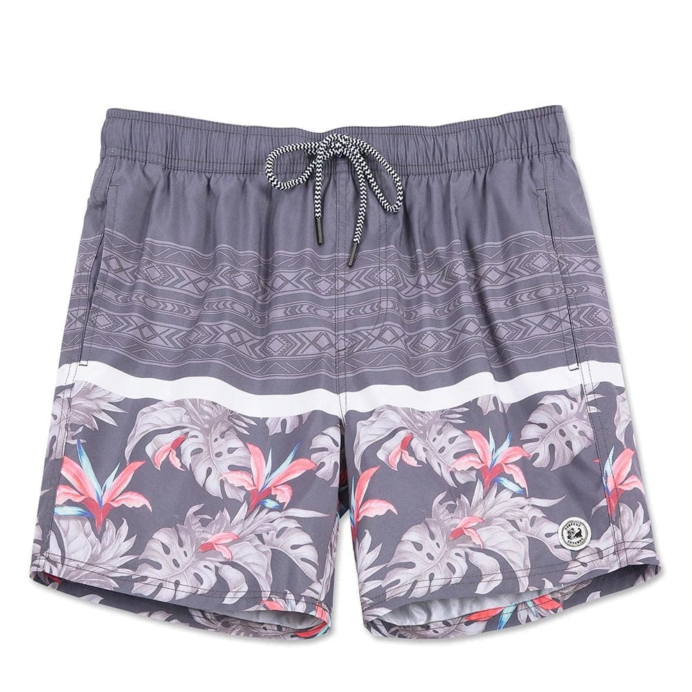 ESTRAVINO Lightweight Tropical Leaf Swim Shorts