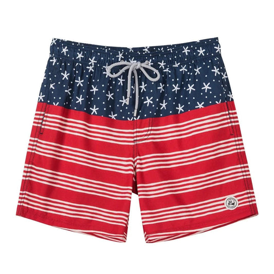 ESTRAVINO Lightweight USA Stripe Swim Shorts