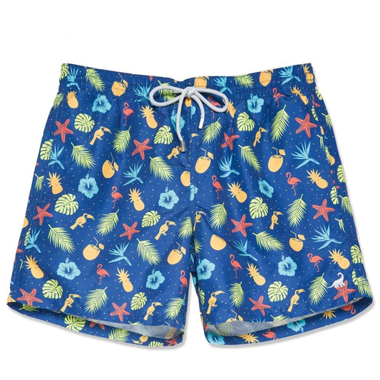 ESTRAVINO Quick-Dry Pineapple Print Swim Shorts
