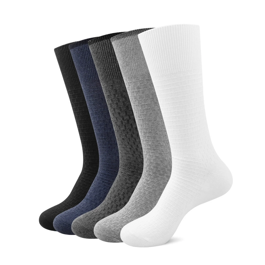 5-PACK SELZANO Premium Waffle Crew Socks