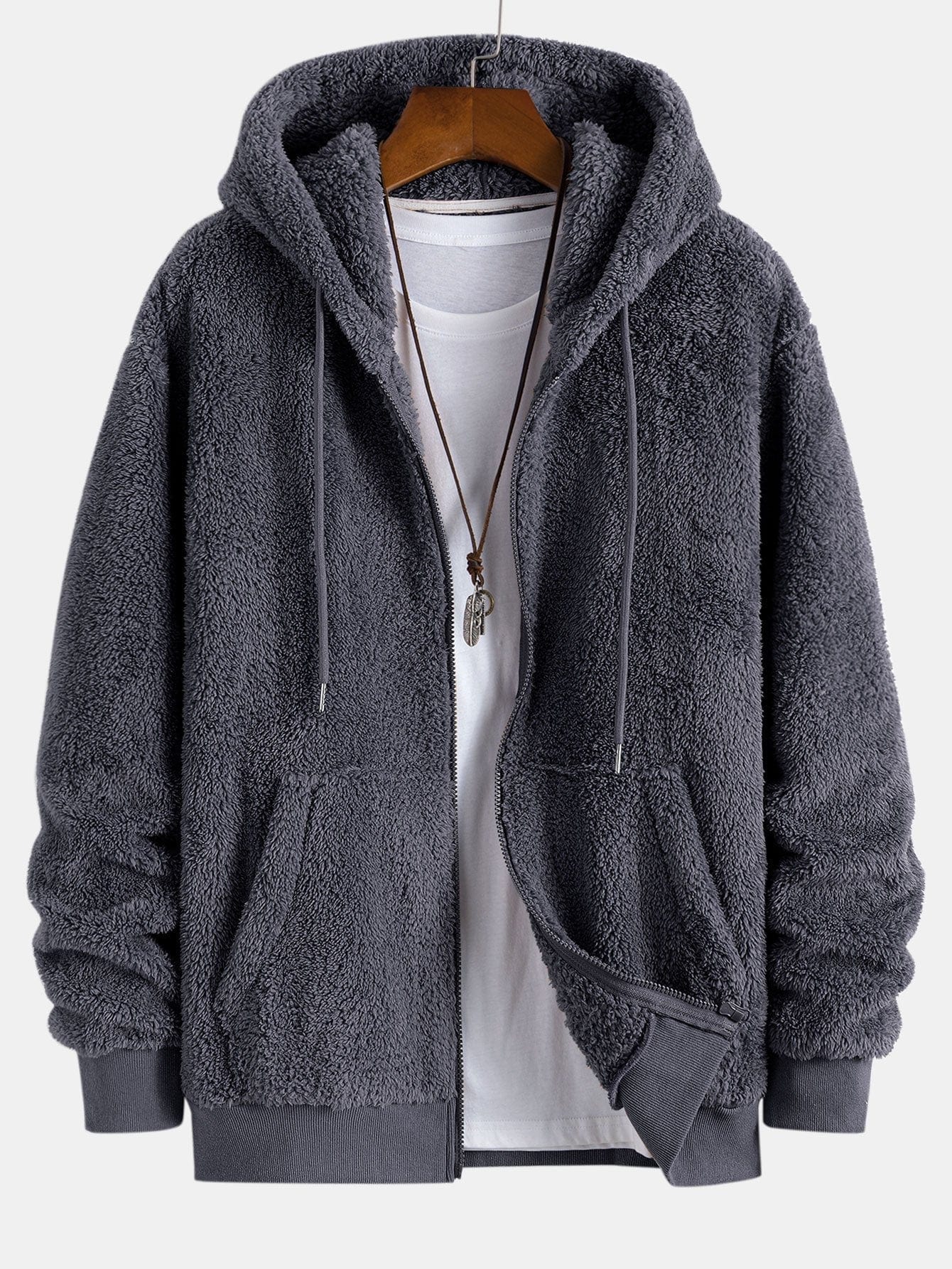 Teddy Zip Up Hooded Coat