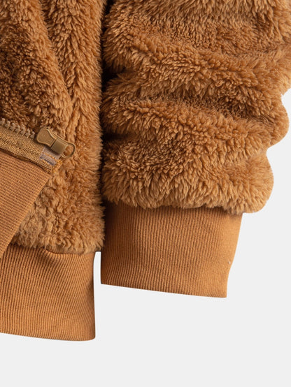 Teddy Zip Up Hooded Coat